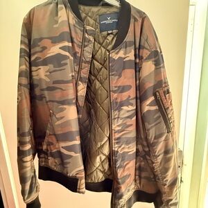 American Eagle Outfitters Camouflage Bomber Jacket